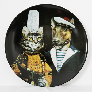 Assiette Couple Chien Chat