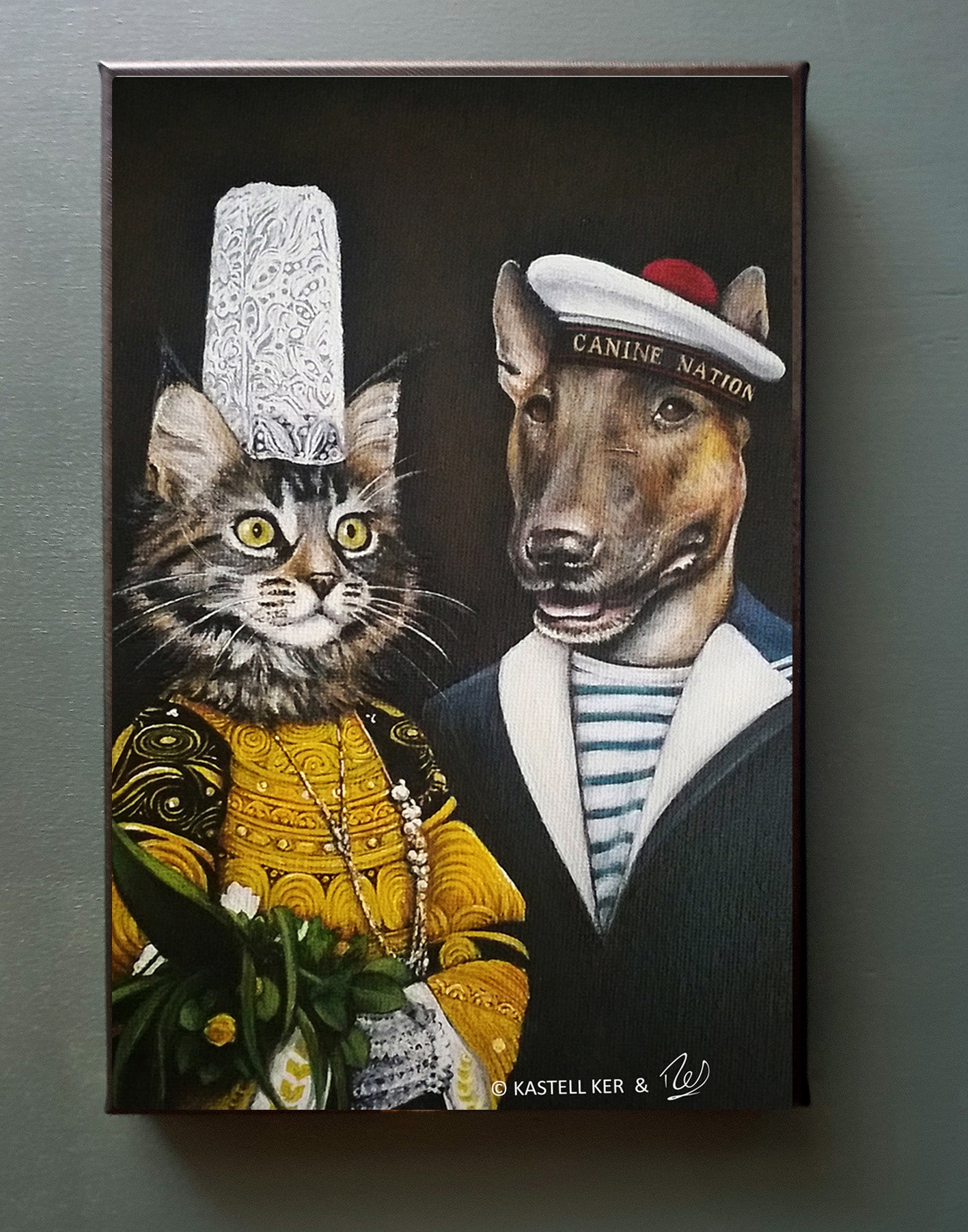 Tableau Couple Chien Chat