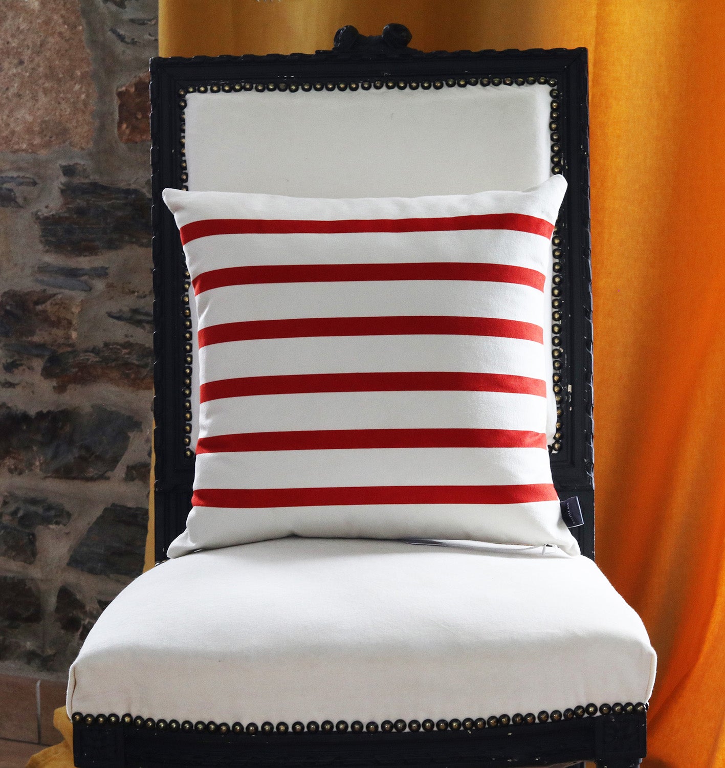 Housses de coussin marinières Rouge