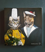 Charger l&#39;image dans la galerie, Tableau Couple Chien Chat
