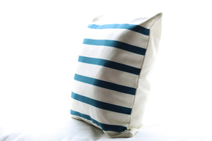 Housses de coussin marinières Bleu