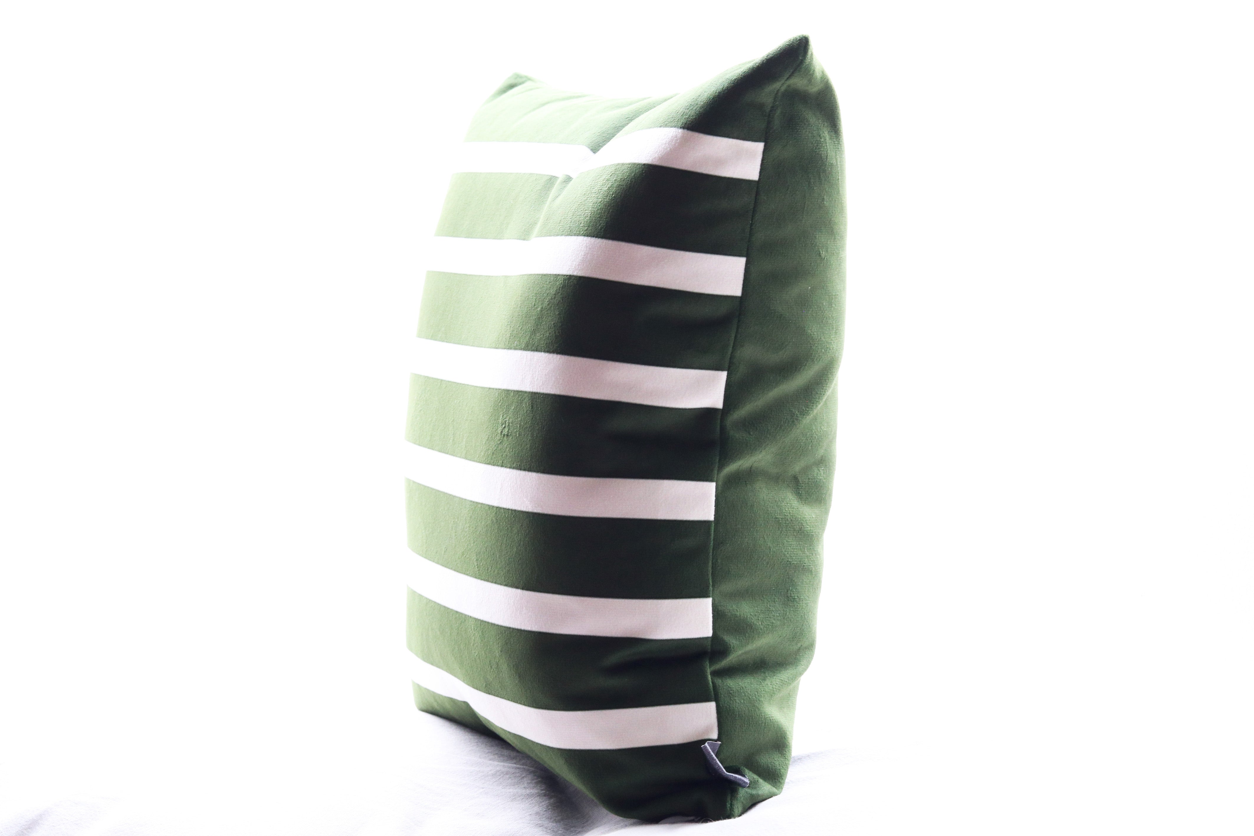 Housses de coussin marinières Verte