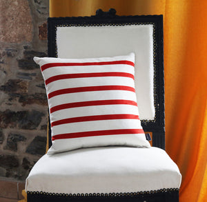 Housses de coussin marinières Rouge